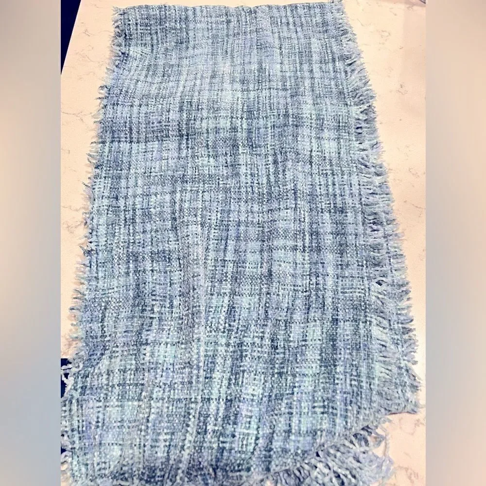 Charter Club Spacedye Chenille Wrap Scarf Came, women accessories blue green